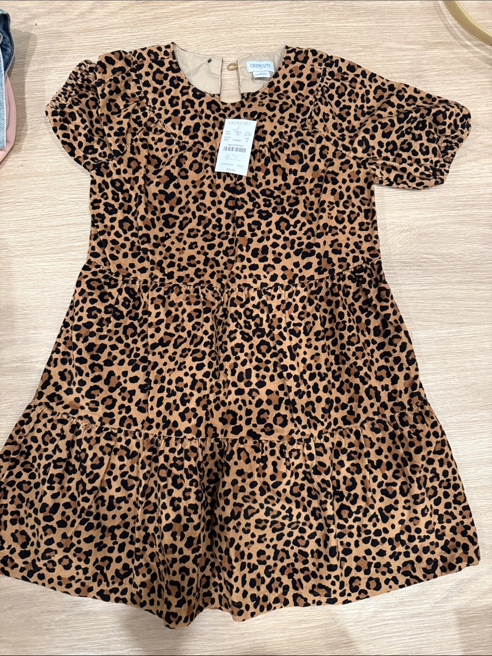 J. Crew Girls' Leopard Print Tiered Dress - Brown & Black